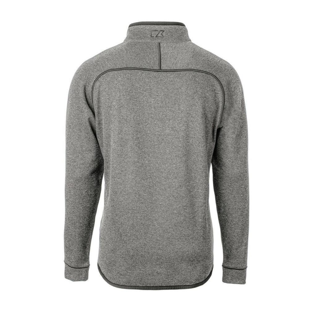 Detroit Lions Cutter & Buck Throwback Logo Mainsail Sweater-Knit Half-Zip Pullover Jacket Heather Gray | NFL