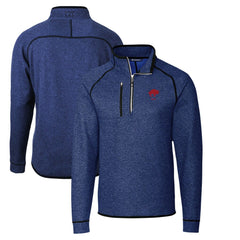 Buffalo Bills Cutter & Buck Throwback Logo Mainsail Sweater-Knit Half-Zip Pullover Jacket Heather Royal | NFL