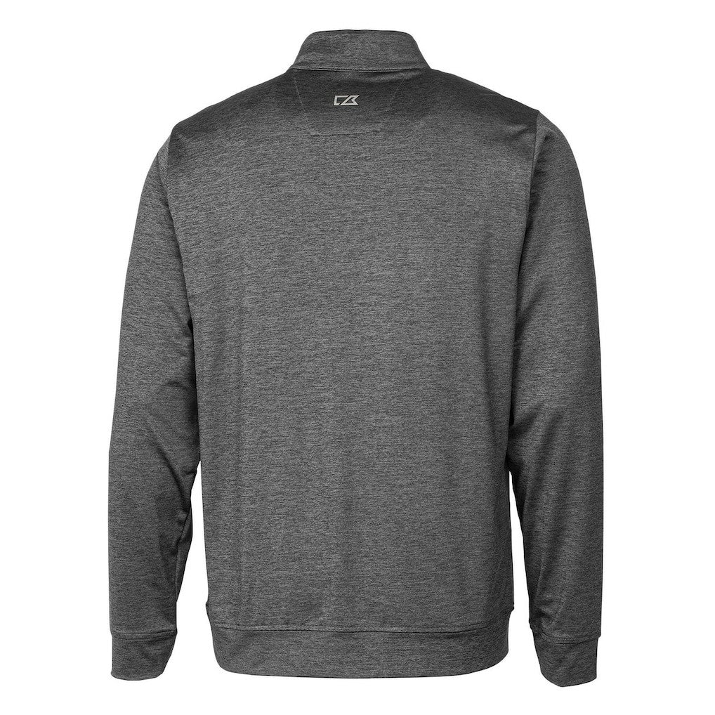 Cleveland Browns Cutter & Buck Stealth Heathered Throwback Logo Quarter-Zip Pullover Top Steel | NFL
