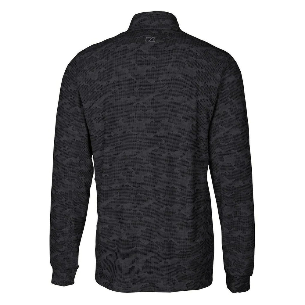 San Francisco 49ers Cutter & Buck Throwback Logo Traverse Camo Print Stretch Quarter-Zip Pullover Top Black | NFL