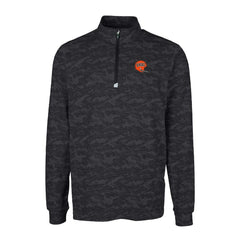 Cincinnati Bengals Cutter & Buck Throwback Logo Traverse Camo Print Stretch Quarter-Zip Pullover Top Black | NFL