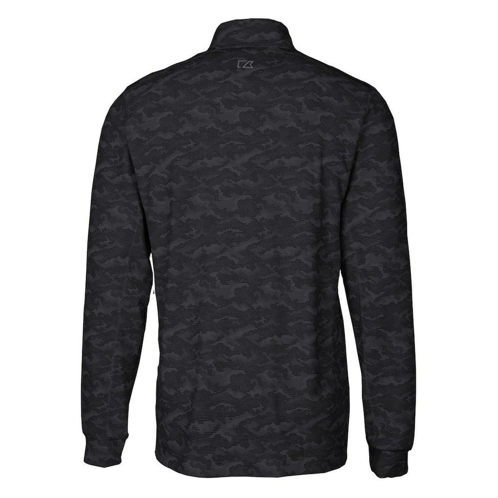 Cincinnati Bengals Cutter & Buck Throwback Logo Traverse Camo Print Stretch Quarter-Zip Pullover Top Black | NFL