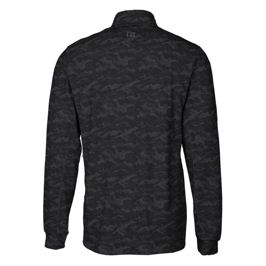 Detroit Lions Cutter & Buck Throwback Logo Traverse Camo Print Stretch Quarter-Zip Pullover Top Black | NFL
