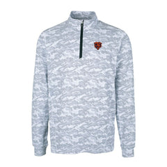 Chicago Bears Cutter & Buck Throwback Logo Traverse Camo Print Stretch Quarter-Zip Pullover Top Charcoal | NFL