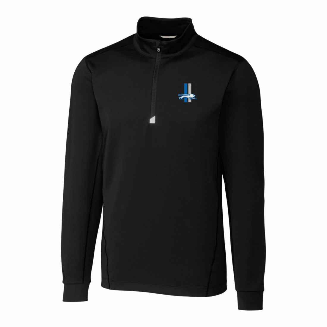 Detroit Lions Cutter & Buck Throwback Logo Traverse Stretch Quarter-Zip Pullover Top Black | NFL