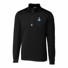 Detroit Lions Cutter & Buck Throwback Logo Traverse Stretch Quarter-Zip Pullover Top Black | NFL