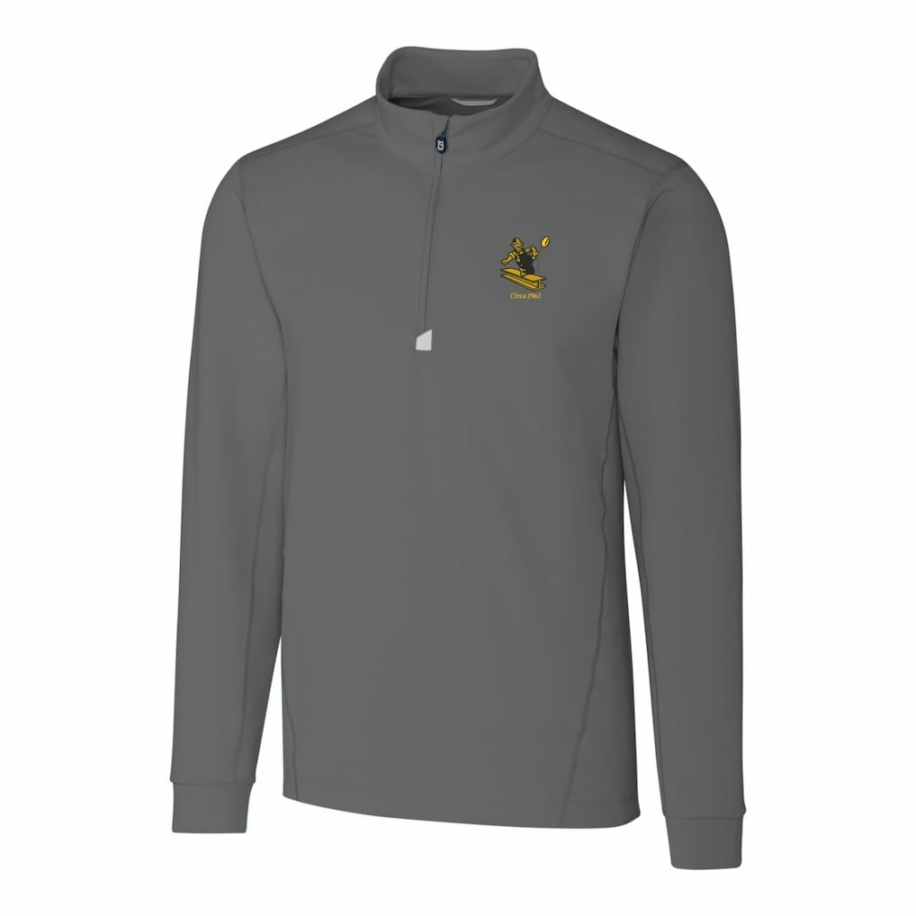 Pittsburgh Steelers Cutter & Buck Throwback Logo Traverse Stretch Quarter-Zip Pullover Top Steel | NFL
