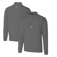 Cleveland Browns Cutter & Buck Throwback Logo Traverse Stretch Quarter-Zip Pullover Top Steel | NFL