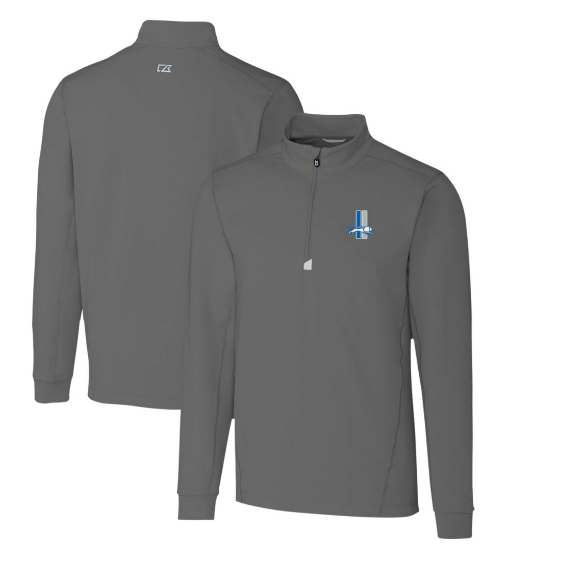 Detroit Lions Cutter & Buck Throwback Logo Traverse Stretch Quarter-Zip Pullover Top Steel | NFL
