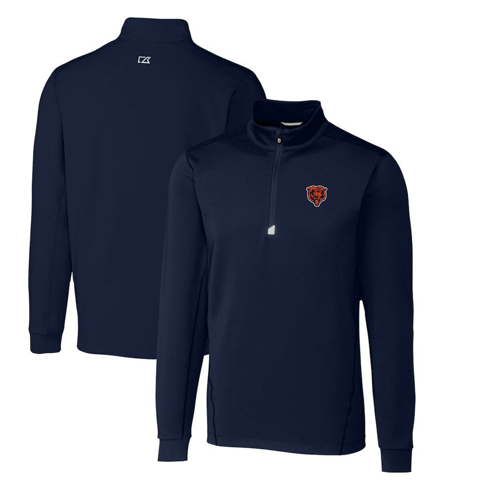 Chicago Bears Cutter & Buck Throwback Logo Traverse Stretch Quarter-Zip Pullover Top Navy | NFL