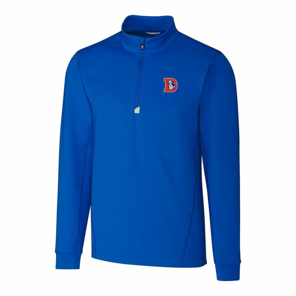 Denver Broncos Cutter & Buck Throwback Logo Traverse Stretch Quarter-Zip Pullover Top Royal | NFL