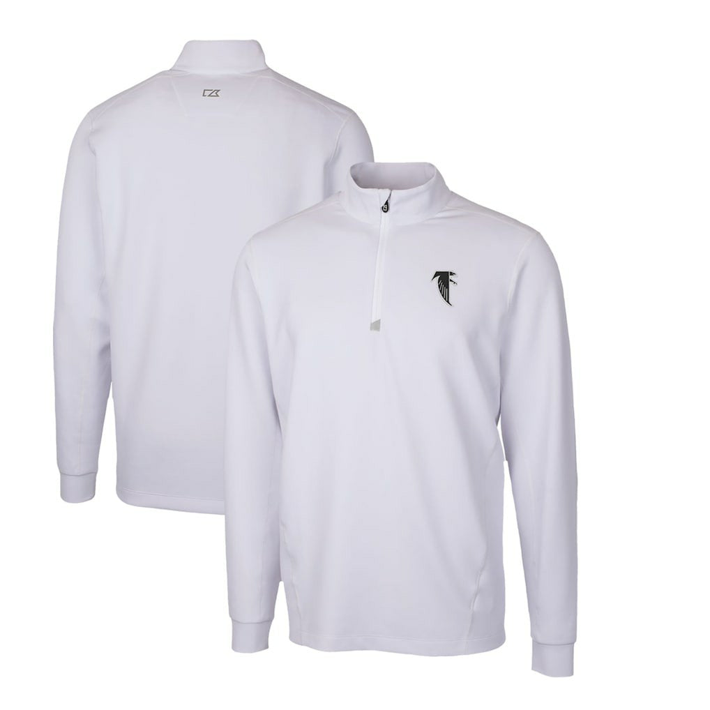 Atlanta Falcons Cutter & Buck Throwback Logo Traverse Stretch Quarter-Zip Pullover Top White | NFL