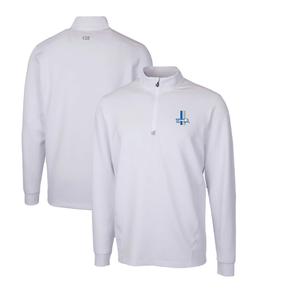 Detroit Lions Cutter & Buck Throwback Logo Traverse Stretch Quarter-Zip Pullover Top White | NFL