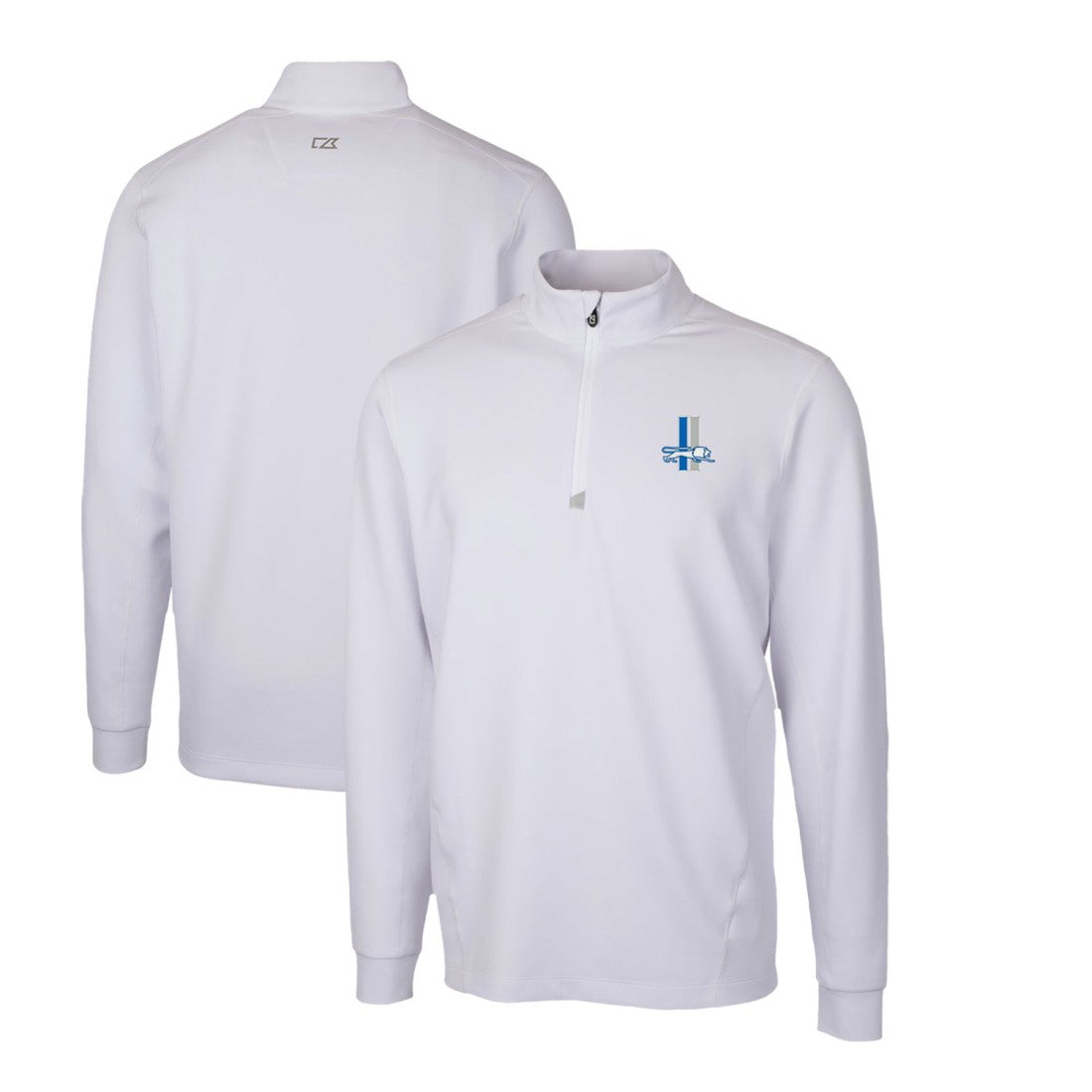 Detroit Lions Cutter & Buck Throwback Logo Traverse Stretch Quarter-Zip Pullover Top White | NFL