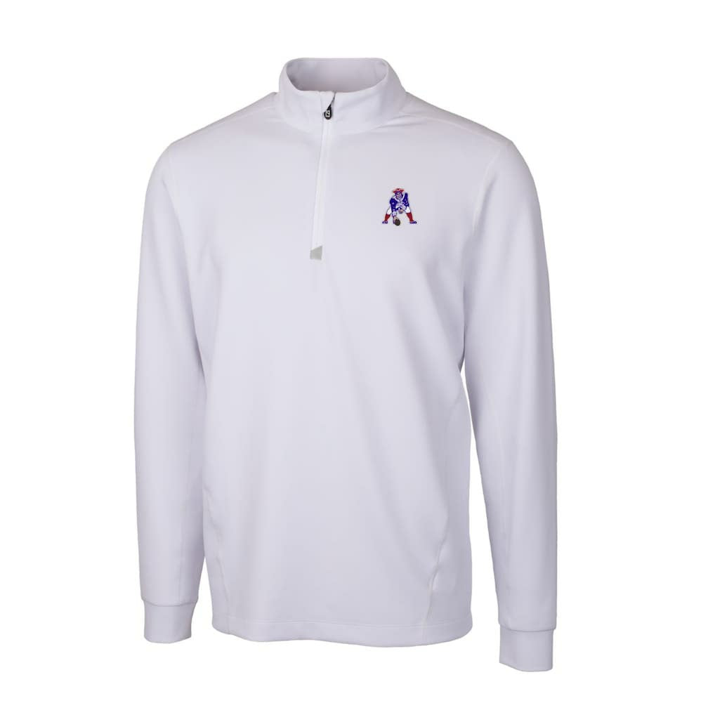 New England Patriots Cutter & Buck Throwback Logo Traverse Stretch Quarter-Zip Pullover Top White | NFL