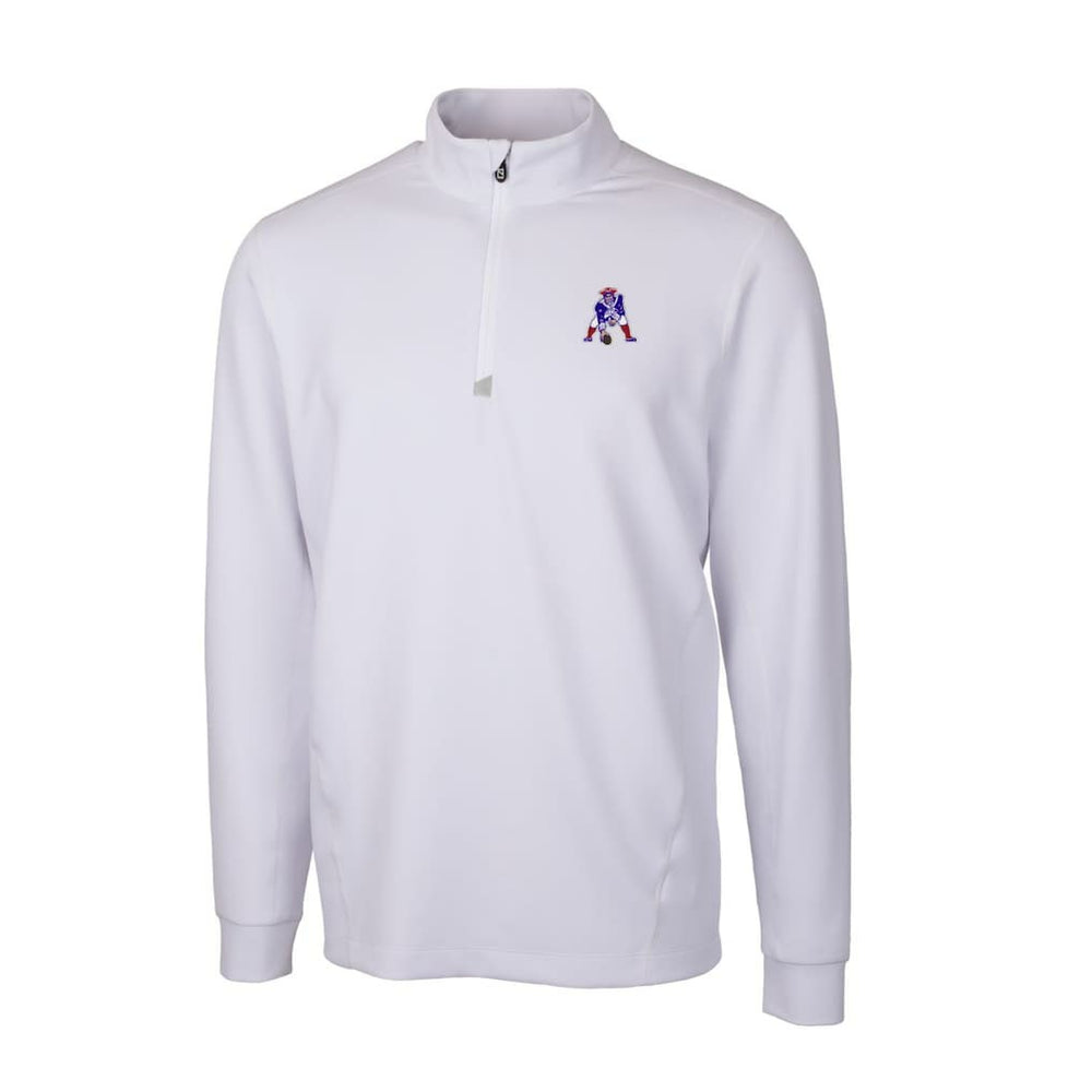 New England Patriots Cutter & Buck Throwback Logo Traverse Stretch Quarter-Zip Pullover Top White | NFL