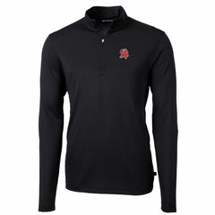 Tampa Bay Buccaneers Cutter & Buck Throwback Logo Virtue Eco Pique Recycled Quarter-Zip Pullover Top Black | NFL