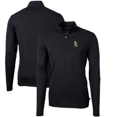 Green Bay Packers Cutter & Buck Throwback Logo Virtue Eco Pique Recycled Quarter-Zip Pullover Top Black | NFL