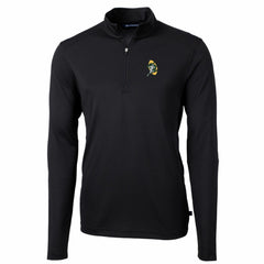 Green Bay Packers Cutter & Buck Throwback Logo Virtue Eco Pique Recycled Quarter-Zip Pullover Top Black | NFL