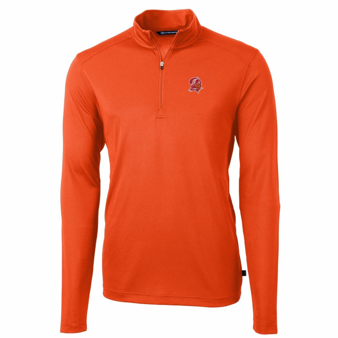 Tampa Bay Buccaneers Cutter & Buck Throwback Logo Virtue Eco Pique Recycled Quarter-Zip Pullover Top Orange | NFL