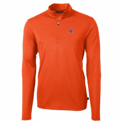 Tampa Bay Buccaneers Cutter & Buck Throwback Logo Virtue Eco Pique Recycled Quarter-Zip Pullover Top Orange | NFL