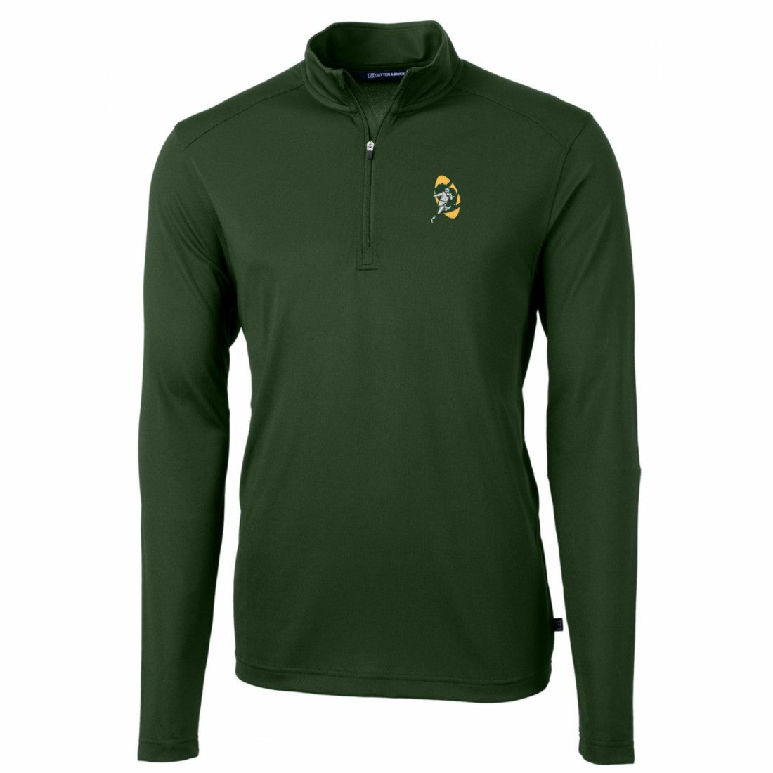 Green Bay Packers Cutter & Buck Throwback Logo Virtue Eco Pique Recycled Quarter-Zip Pullover Top Green | NFL