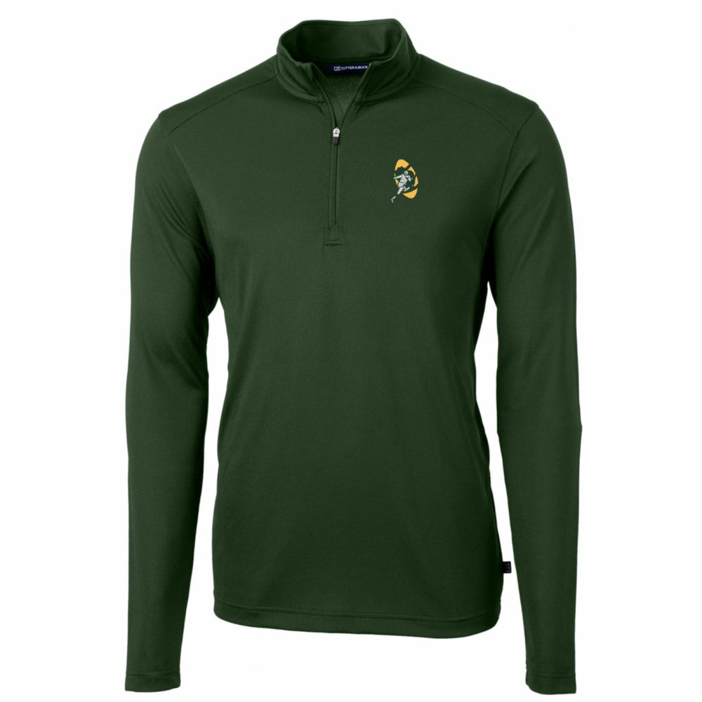 Green Bay Packers Cutter & Buck Throwback Logo Virtue Eco Pique Recycled Quarter-Zip Pullover Top Green | NFL