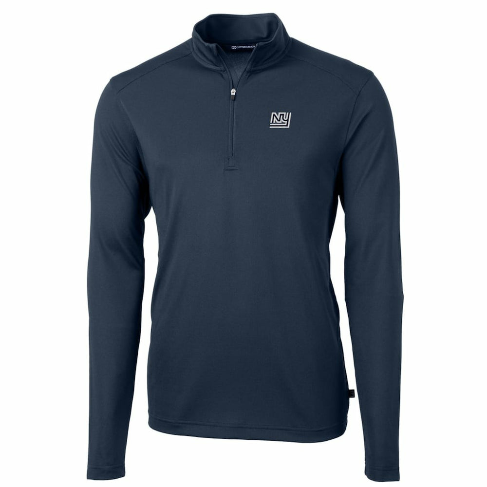 New York Giants Cutter & Buck Throwback Logo Virtue Eco Pique Recycled Quarter-Zip Pullover Top Navy | NFL
