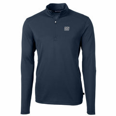 New York Giants Cutter & Buck Throwback Logo Virtue Eco Pique Recycled Quarter-Zip Pullover Top Navy | NFL