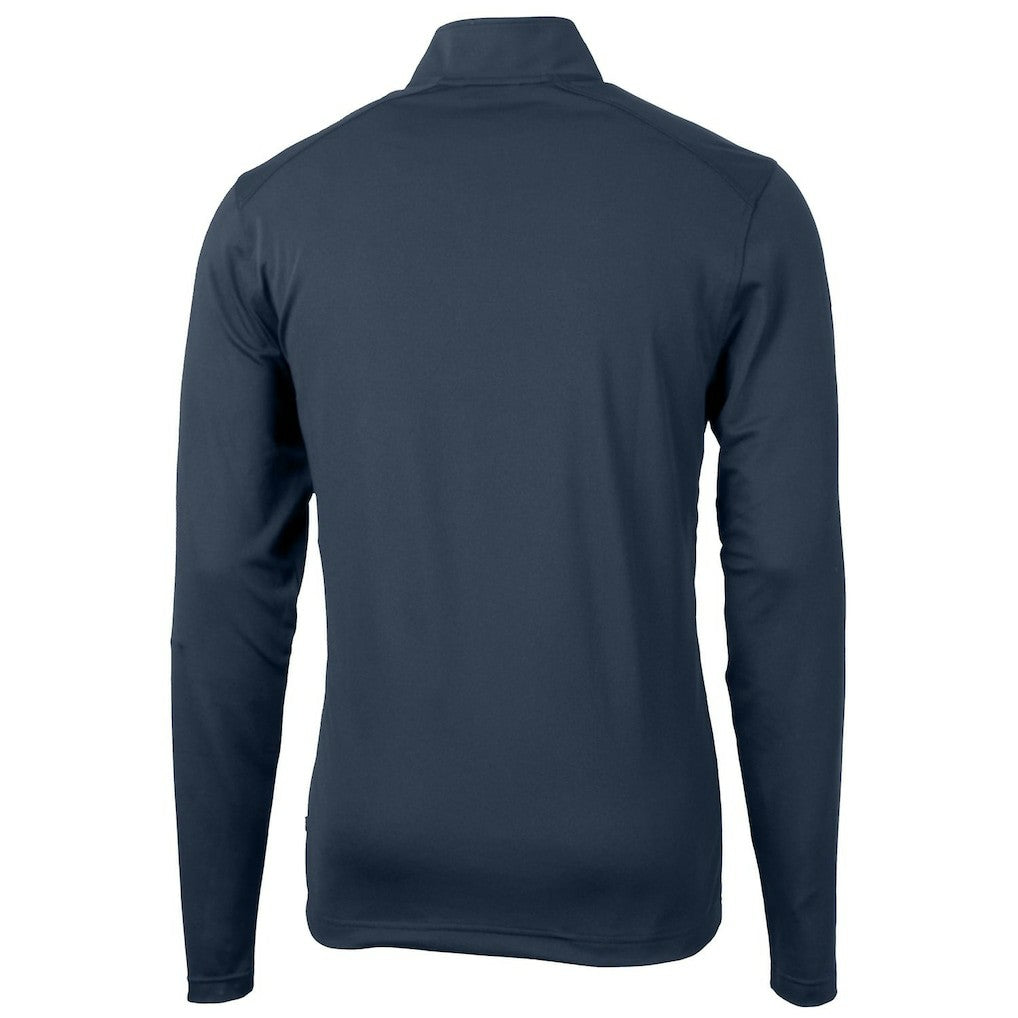 New York Giants Cutter & Buck Throwback Logo Virtue Eco Pique Recycled Quarter-Zip Pullover Top Navy | NFL