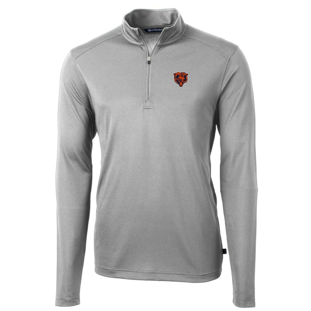Chicago Bears Cutter & Buck Throwback Logo Virtue Eco Pique Recycled Quarter-Zip Pullover Top Gray | NFL