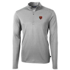 Chicago Bears Cutter & Buck Throwback Logo Virtue Eco Pique Recycled Quarter-Zip Pullover Top Gray | NFL