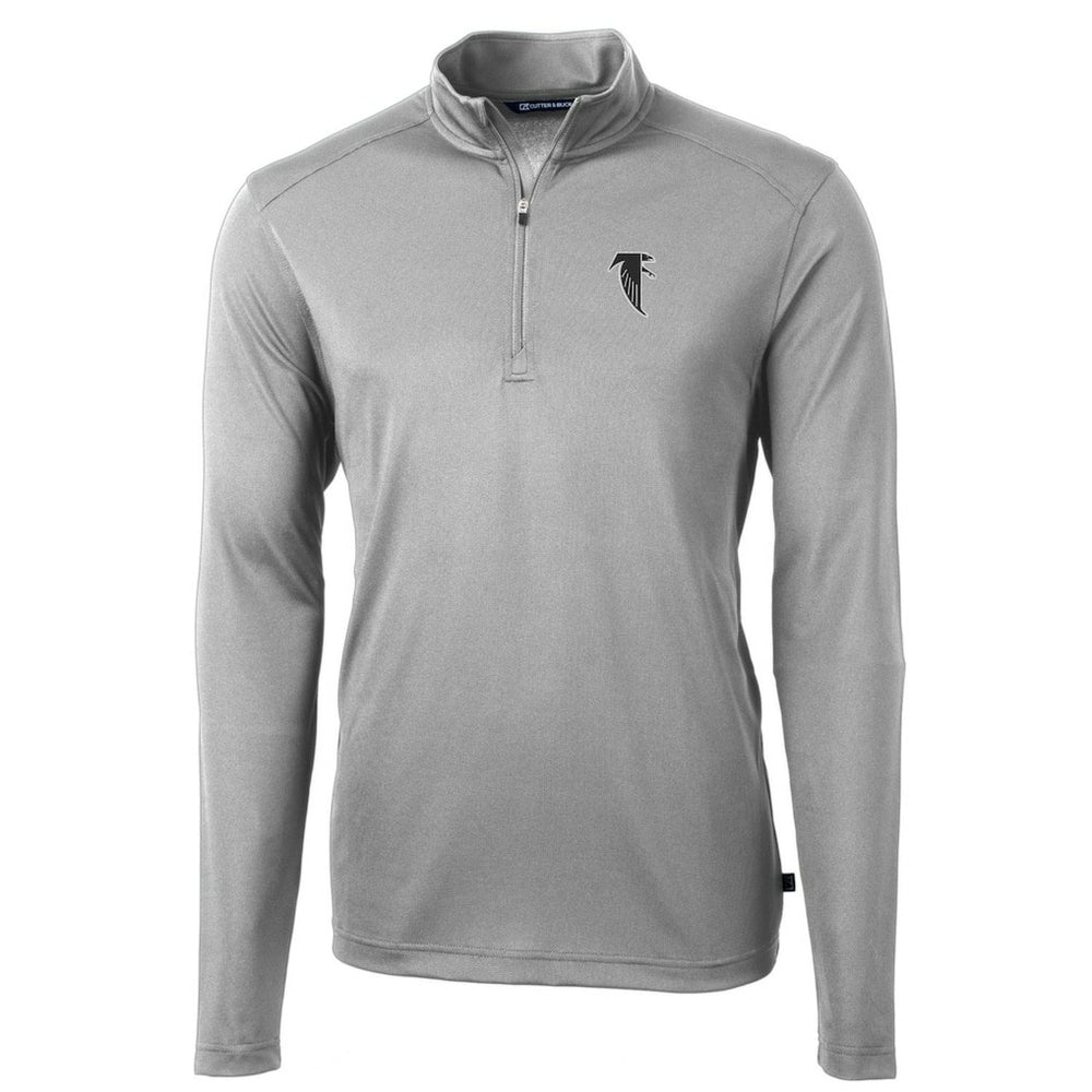 Atlanta Falcons Cutter & Buck Throwback Logo Virtue Eco Pique Recycled Quarter-Zip Pullover Top Gray | NFL