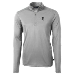 Atlanta Falcons Cutter & Buck Throwback Logo Virtue Eco Pique Recycled Quarter-Zip Pullover Top Gray | NFL