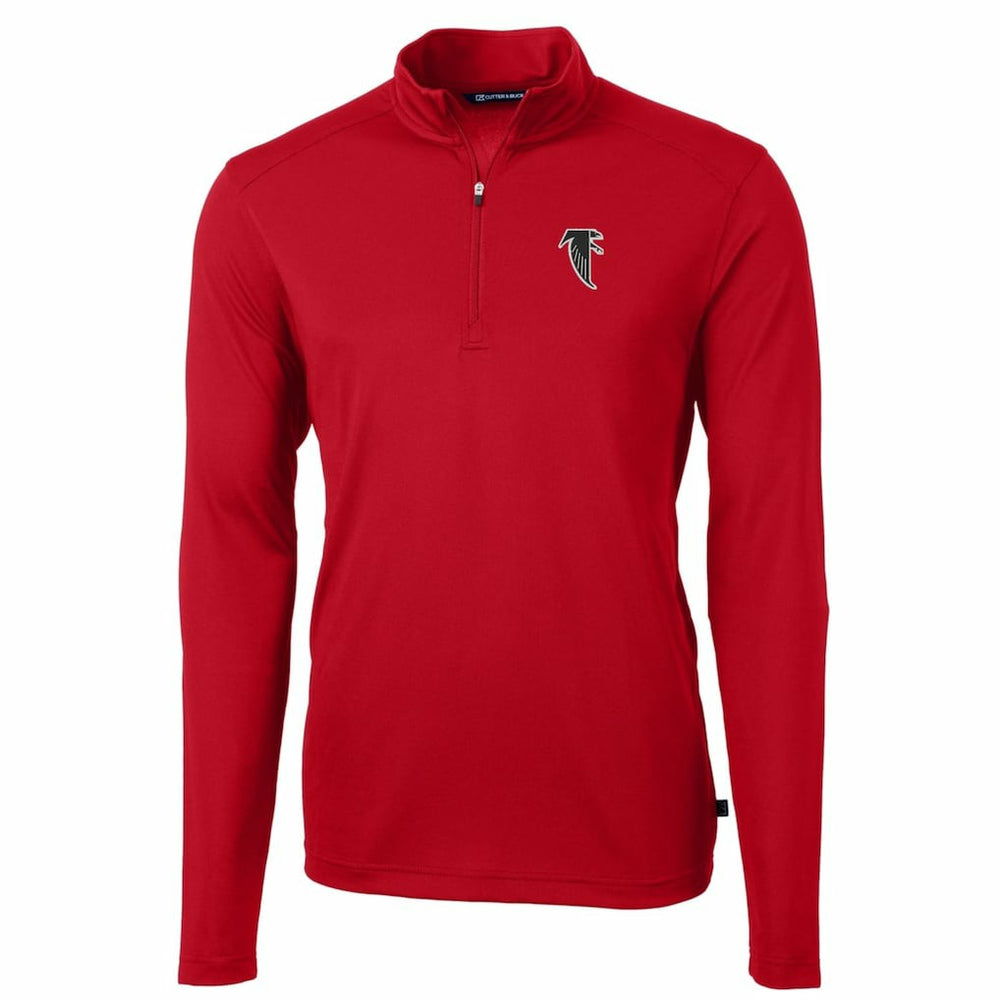 Atlanta Falcons Cutter & Buck Throwback Logo Virtue Eco Pique Recycled Quarter-Zip Pullover Top Red | NFL
