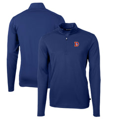 Denver Broncos Cutter & Buck Throwback Logo Virtue Eco Pique Recycled Quarter-Zip Pullover Top Royal | NFL