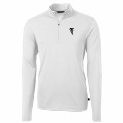 Atlanta Falcons Cutter & Buck Throwback Logo Virtue Eco Pique Recycled Quarter-Zip Pullover Top White | NFL
