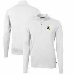 Pittsburgh Steelers Cutter & Buck Throwback Logo Virtue Eco Pique Recycled Quarter-Zip Pullover Top White | NFL