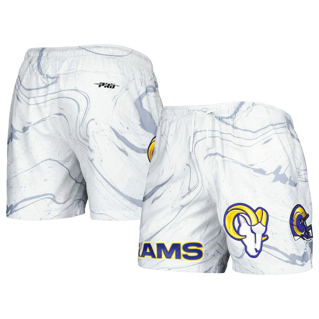 Los Angeles Rams Pro Standard Allover Marble Print Shorts White | NFL