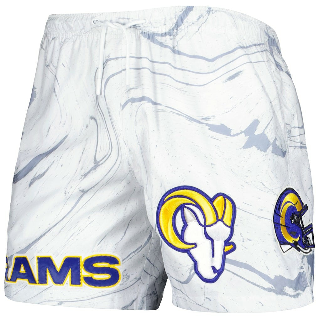 Los Angeles Rams Pro Standard Allover Marble Print Shorts White | NFL
