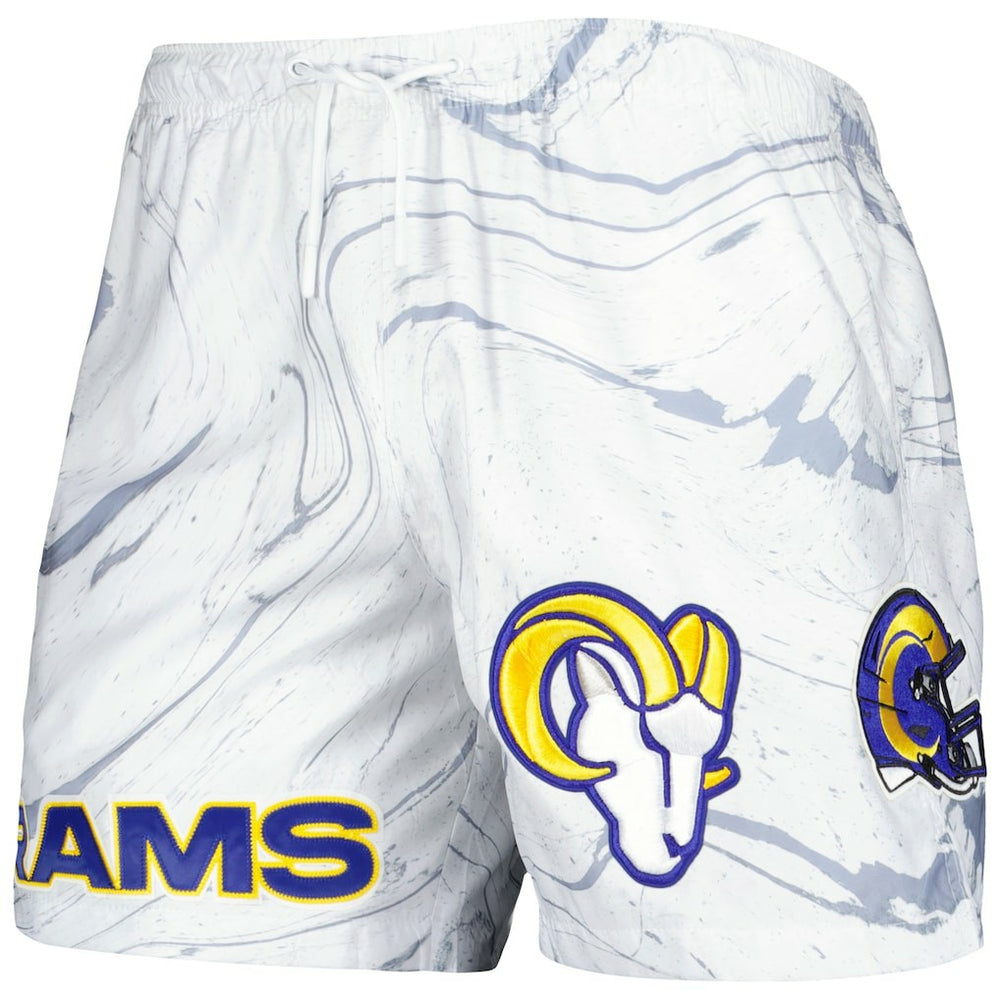 Los Angeles Rams Pro Standard Allover Marble Print Shorts White | NFL