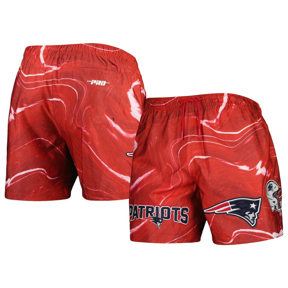 New England Patriots Pro Standard Allover Marble Print Shorts Red | NFL