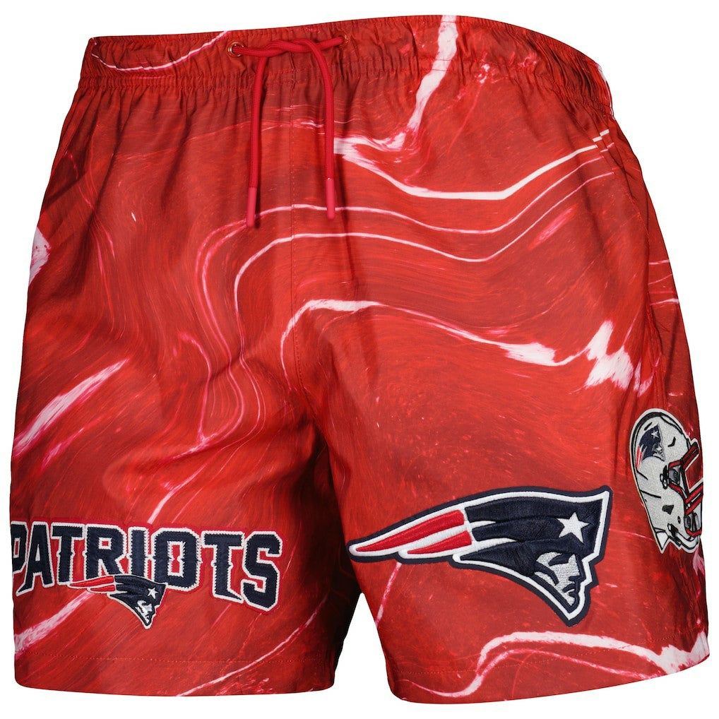 New England Patriots Pro Standard Allover Marble Print Shorts Red | NFL