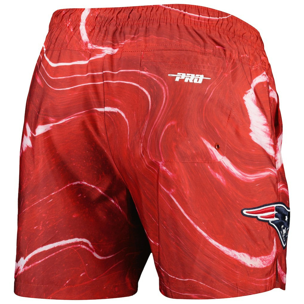 New England Patriots Pro Standard Allover Marble Print Shorts Red | NFL
