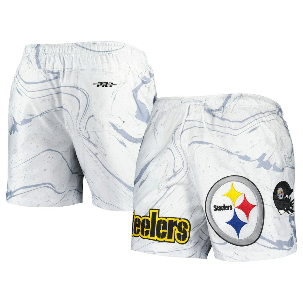 Pittsburgh Steelers Pro Standard Allover Marble Print Shorts White | NFL