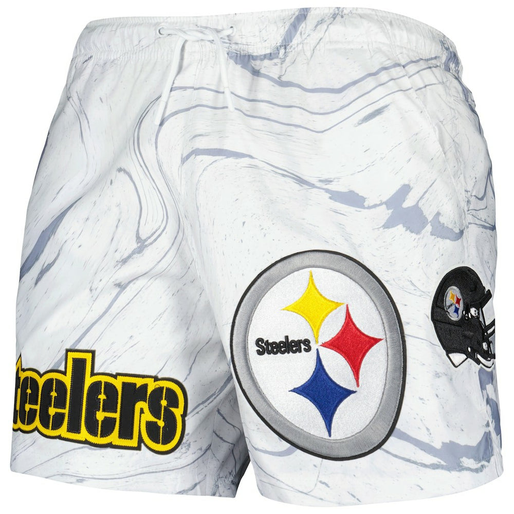 Pittsburgh Steelers Pro Standard Allover Marble Print Shorts White | NFL