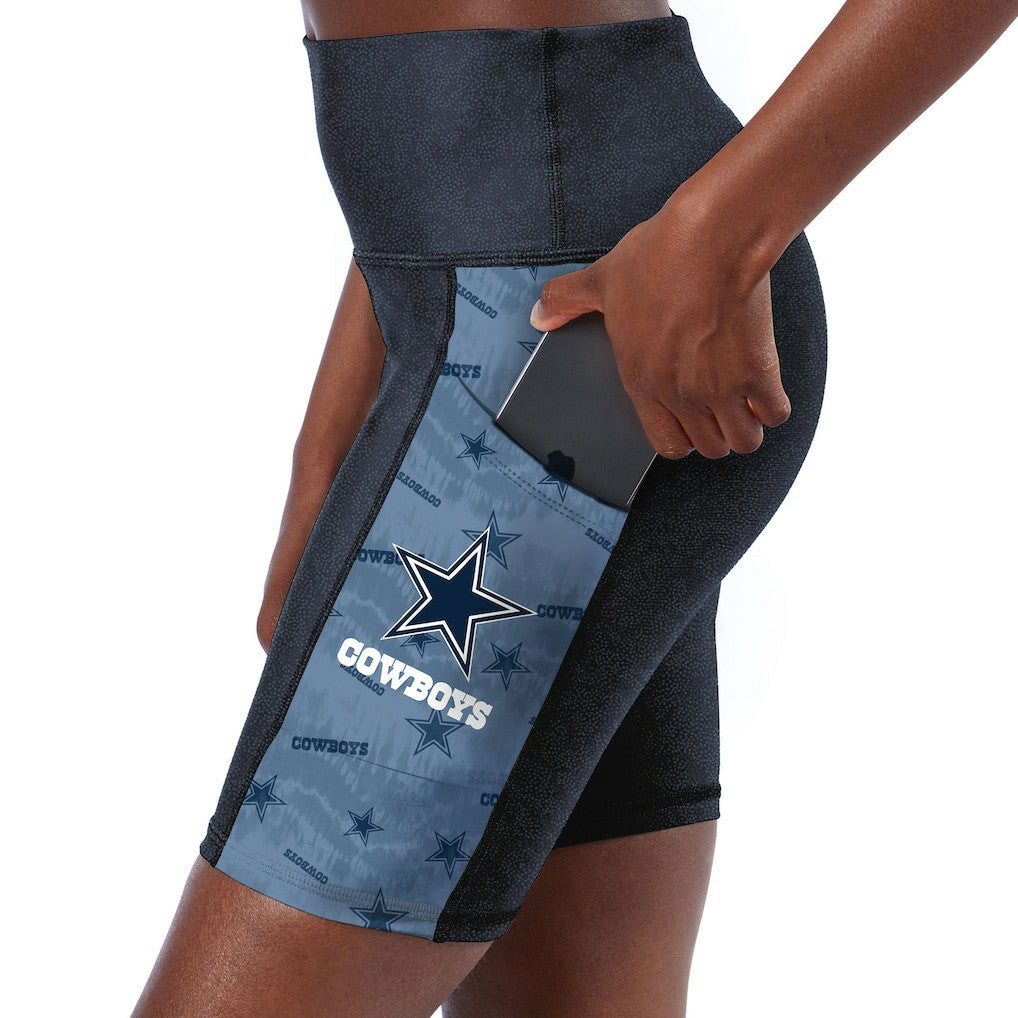 Dallas Cowboys Certo Women's High Waist Two-Pocket Biker Shorts Navy | NFL