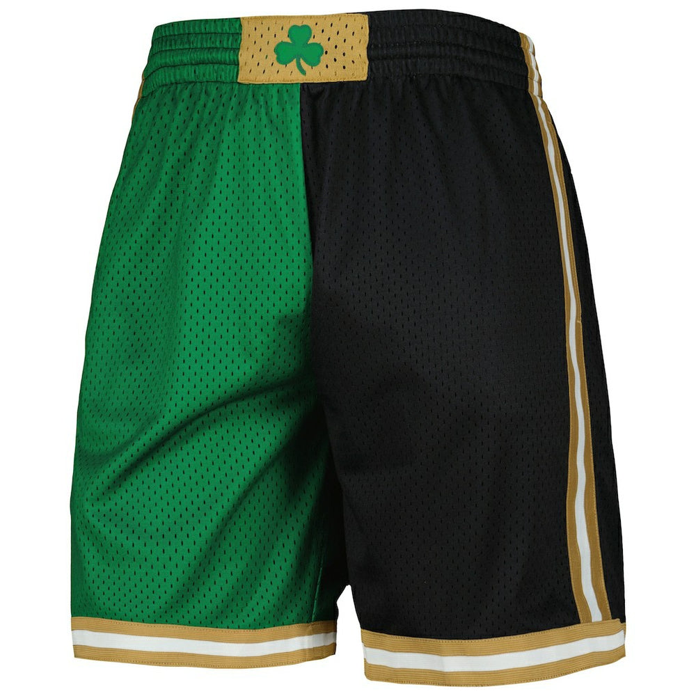 Boston Celtics Hardwood Classics 2007 Split Swingman Shorts Kelly Green/Black - NBA