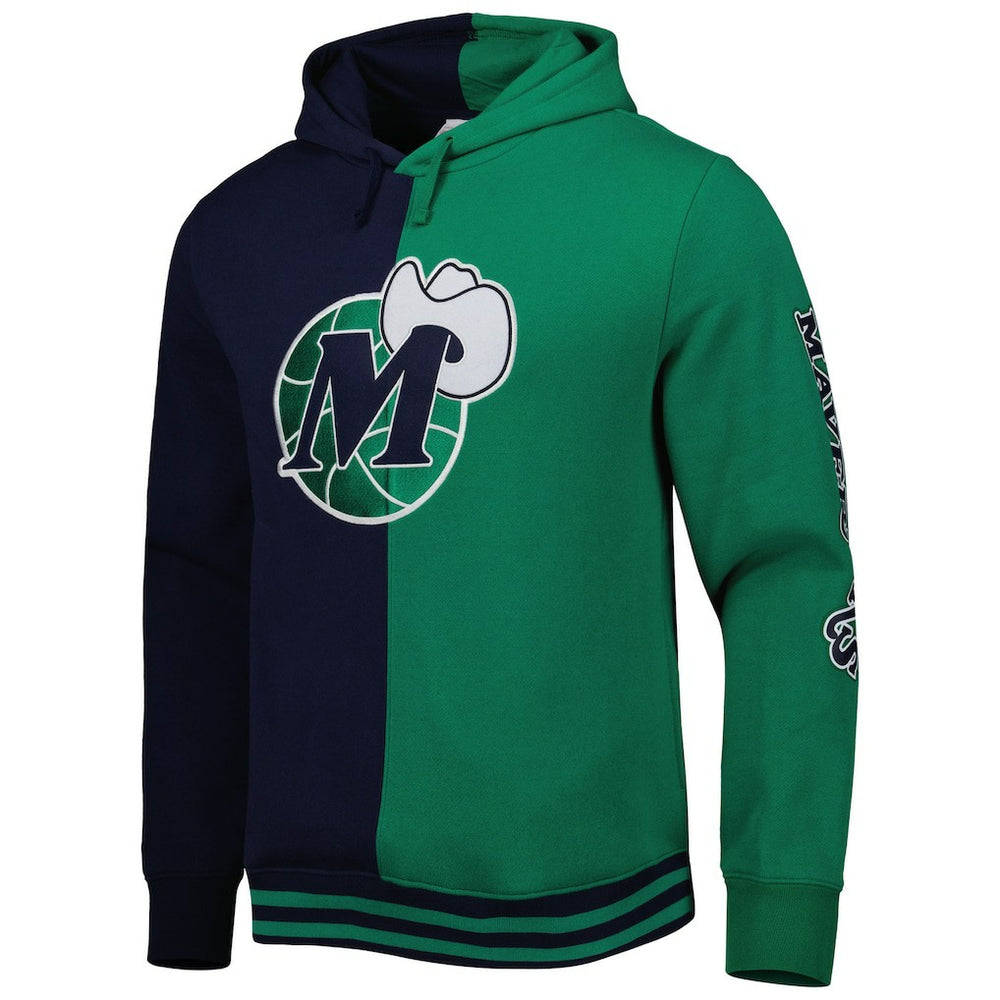 Dallas Mavericks Hardwood Classics Split Pullover Hoodie Navy/Green - NBA