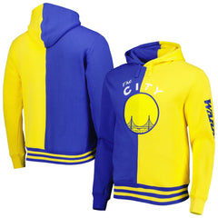 Golden State Warriors Hardwood Classics Split Pullover Hoodie Royal/Gold - NBA